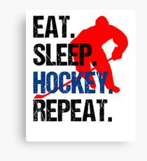 Eat Sleep Hockey Repeat Canvas Print