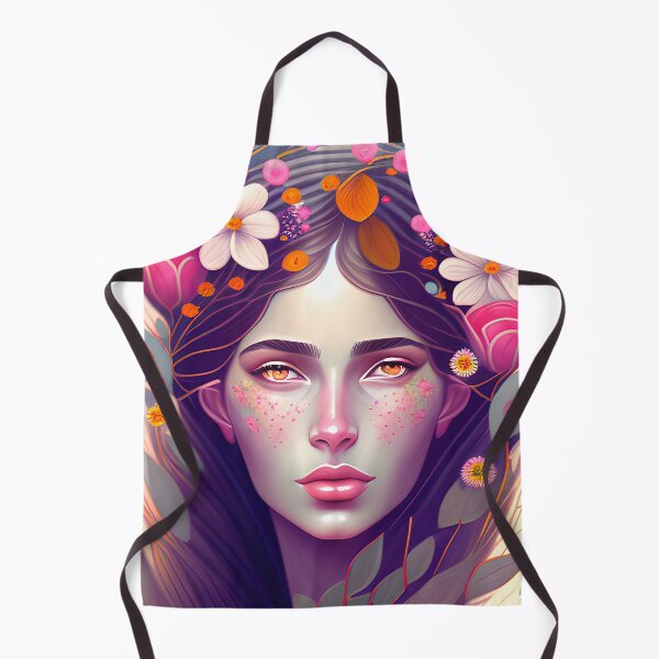 Item preview, Nature's beauty on canvas: Woman with flowers in her hair painting designed and sold by FreeSpirit-Shop.