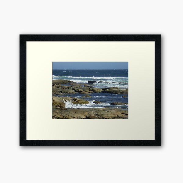 Surf and rocks Framed Art Print