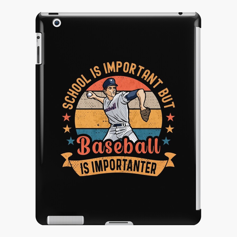 School is Important but Baseball is Importanter Pitcher Vintage Baseball  Humor Apparel Kids T-Shirt for Sale by grinta2021