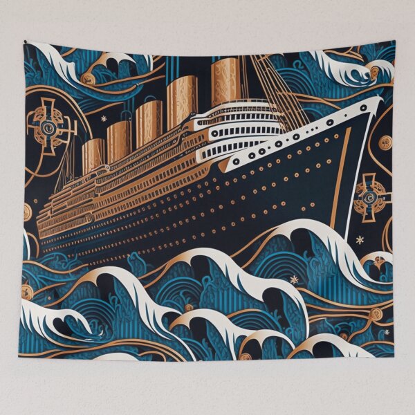 Item preview, Art Deco Titanic Ship | Titanic Wood Carving Style| Titanic painting | Painting of the Titanic | iPhone Case | Cute Ship | high resolution designed and sold by Synthetic-Intel.