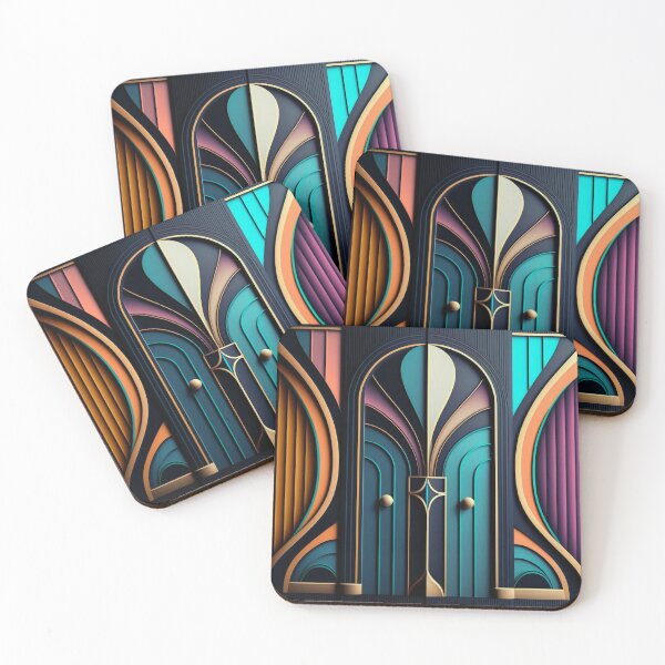Item preview, Rainbow Art Deco Door Pattern | Rainbow Door | Decorated Door | iPhone Case | Pastel Architecture | high resolution designed and sold by Synthetic-Intel.