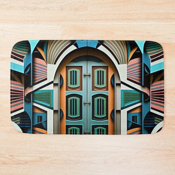 Item preview, Retro Art Deco Door | Rainbow Door | Geometric Door | iPhone Case | Pastel Architecture | high resolution designed and sold by Synthetic-Intel.