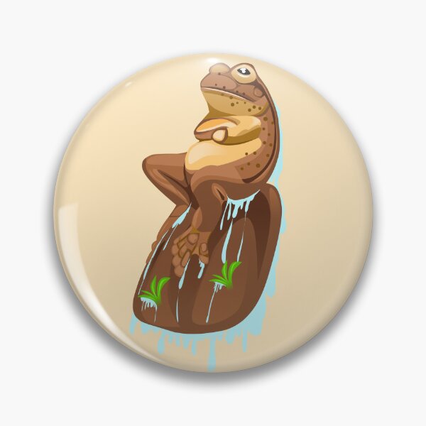 Item preview, illustration of a brown frog sitting on a rock designed and sold by AmsaOza.