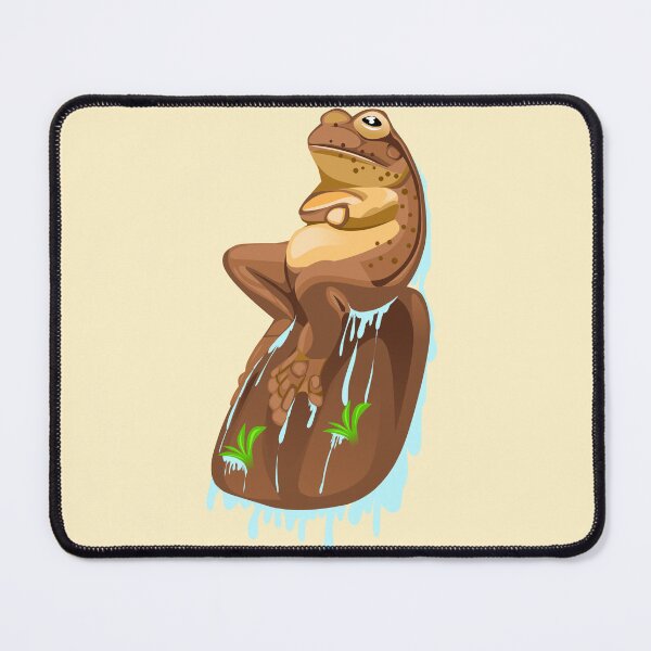 Item preview, illustration of a brown frog sitting on a rock designed and sold by AmsaOza.