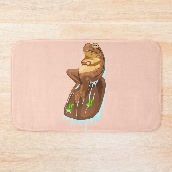 Item preview, illustration of a brown frog sitting on a rock designed and sold by AmsaOza.