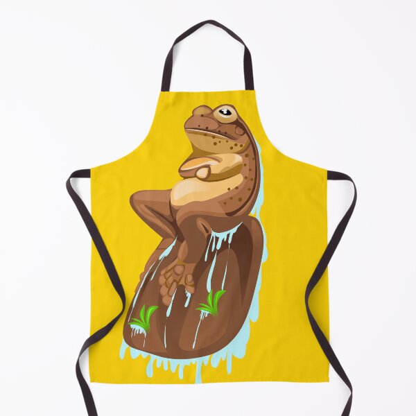 Item preview, illustration of a brown frog sitting on a rock designed and sold by AmsaOza.