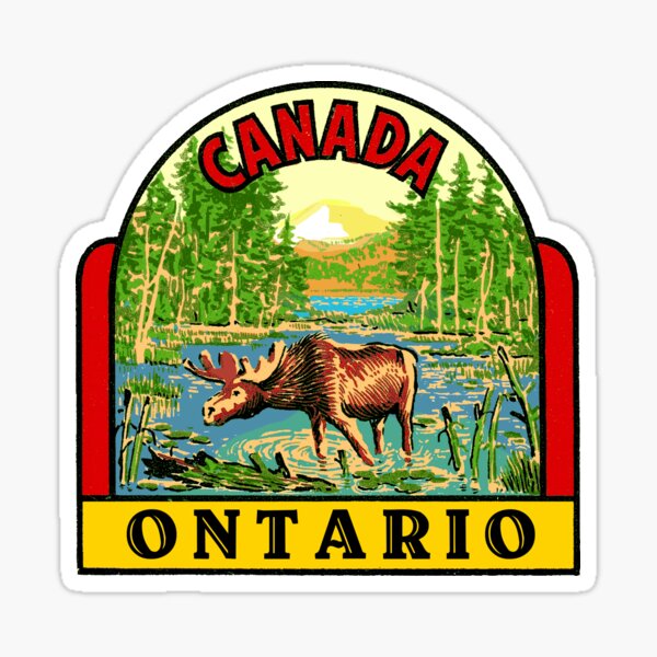Ontario Canada vintage moose decal Sticker