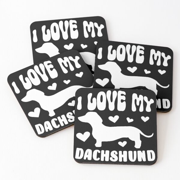 Item preview, I Love My Dachshund Retro Hearts designed and sold by Hic21.