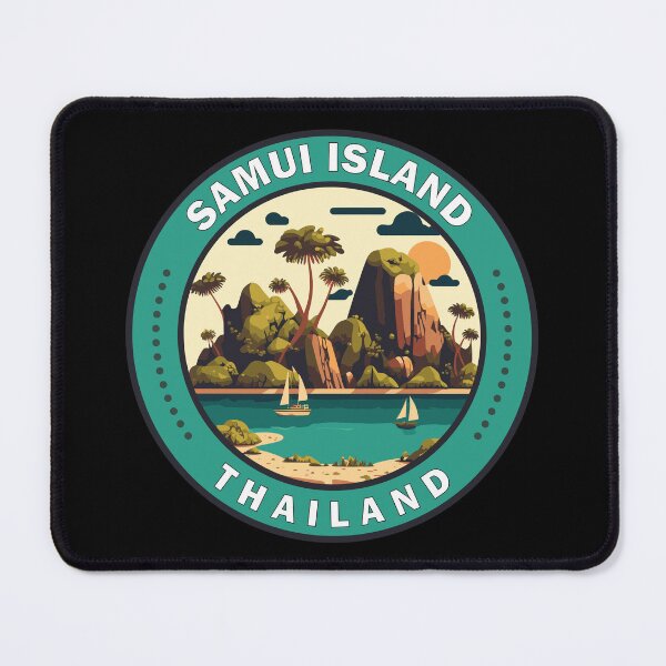 Item preview, Samui Island Thailand Travel Art Badge designed and sold by KrisSidDesigns.