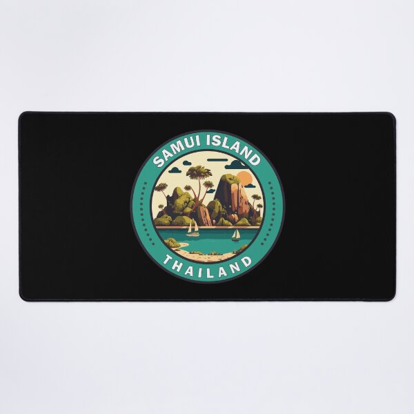 Item preview, Samui Island Thailand Travel Art Badge designed and sold by KrisSidDesigns.