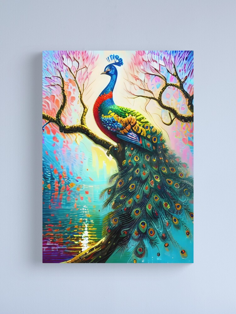 Peacock Dream Canvas Wall Art by Jessica O.