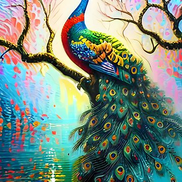 Peacock Dream Canvas Wall Art by Jessica O.