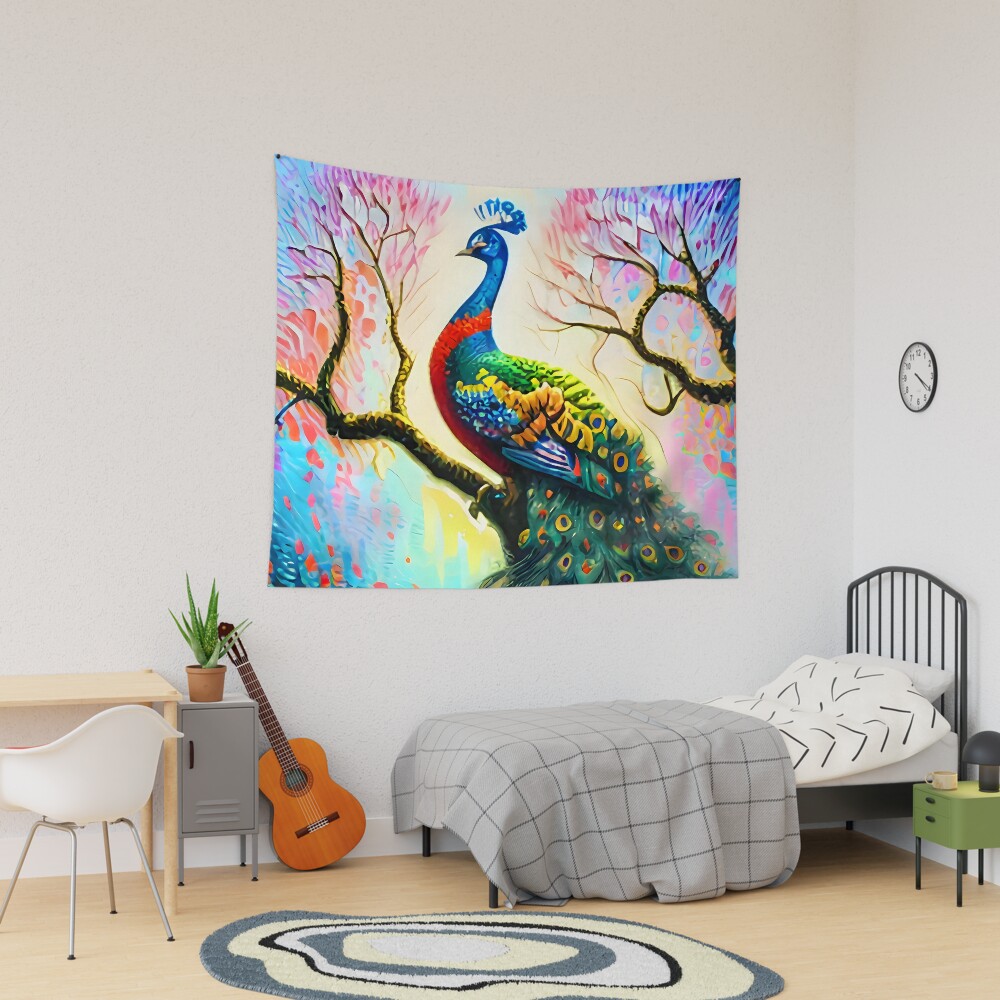 Peacock Dream Canvas Wall Art by Jessica O.