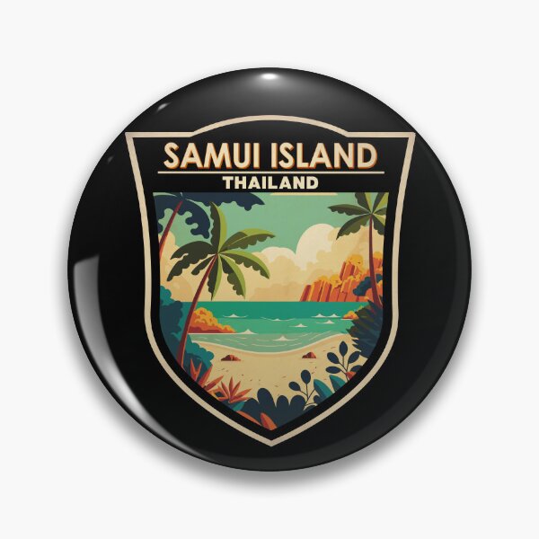 Item preview, Ko Samui Island Thailand Travel Art Badge designed and sold by KrisSidDesigns.