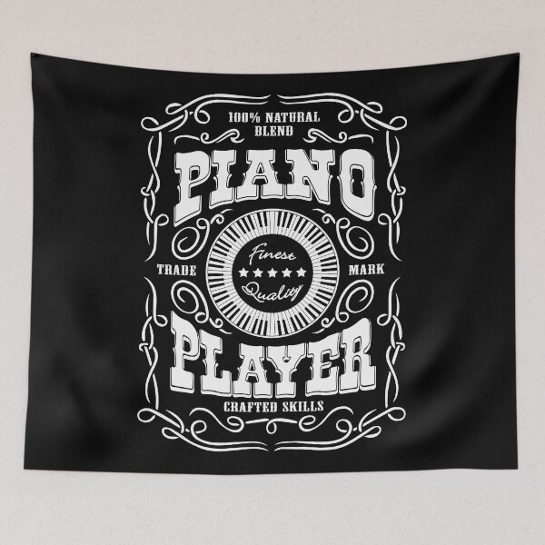 Item preview, PIANO PLAYER - WHISKY LABEL white designed and sold by KoolDsignsMUSIC.