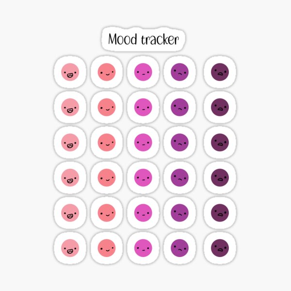  A5 Circle Mood Tracker Stickers in Pink - 120 Pieces 5.3 x  8.3 - Craft Journal Snail Mail Planner Journal Diary Paper Sticker Sheet :  Office Products