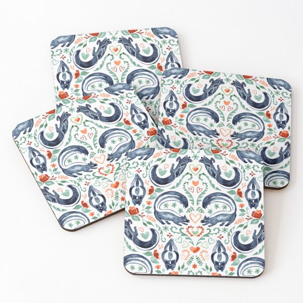 Item preview, Watercolor Skunks In Love  designed and sold by TigaTiga.