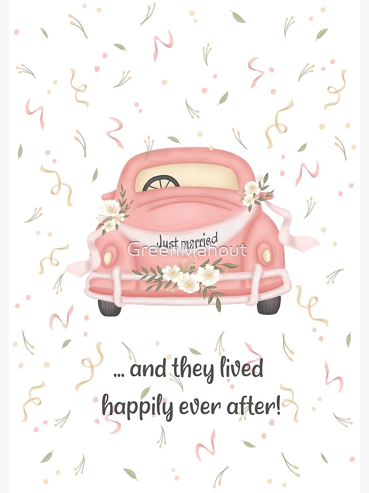 Thumbnail 2 of 2, Greeting Card, Charming Vintage Car Congratulations Wedding Card designed and sold by GreenMahout.