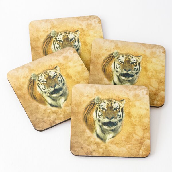 Artikelvorschau, Tigerporträt mit abstraktem Hintergrund entworfen und verkauft von Guardi71.