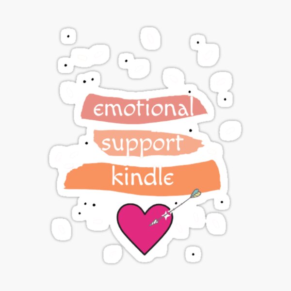 Emotional Support Kindle Heart Sticker, Kindle Addict, Bookish