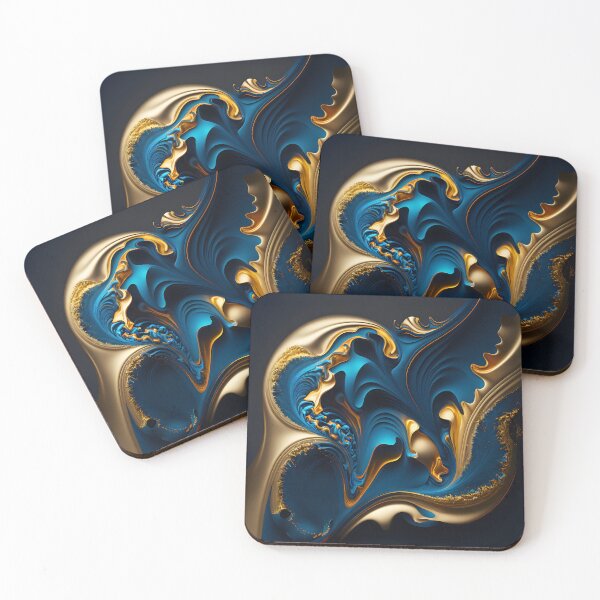 Item preview, blue and gold abstract art designed and sold by Prosylr arts.