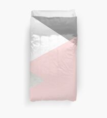 Geometrics - grey blush silver Duvet Cover
