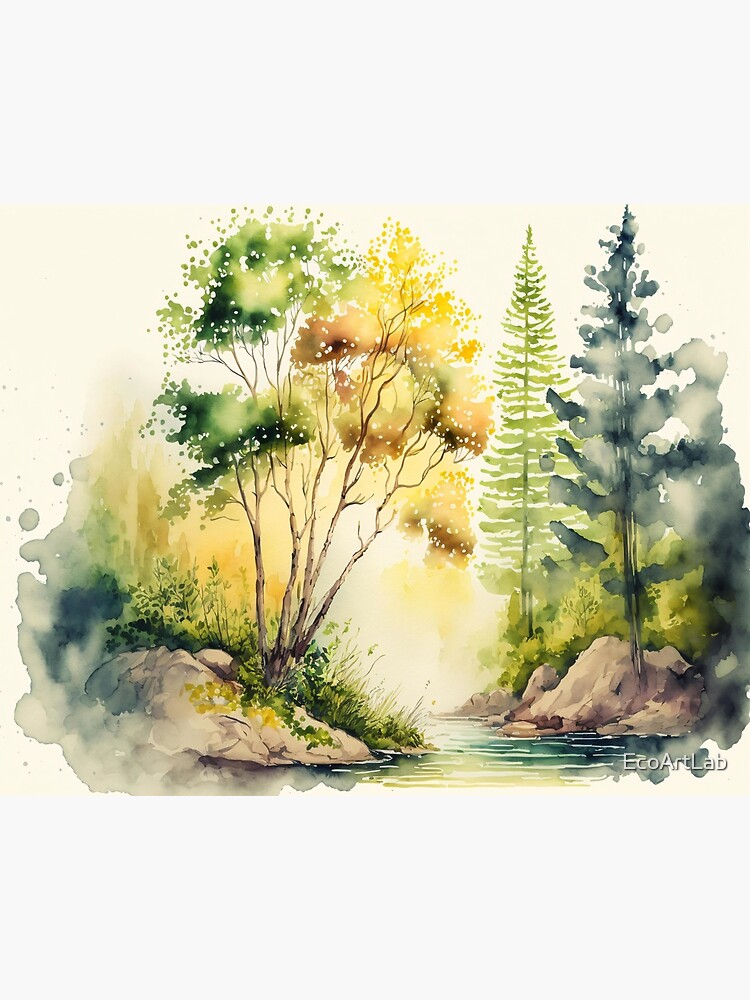 Watercolor forest