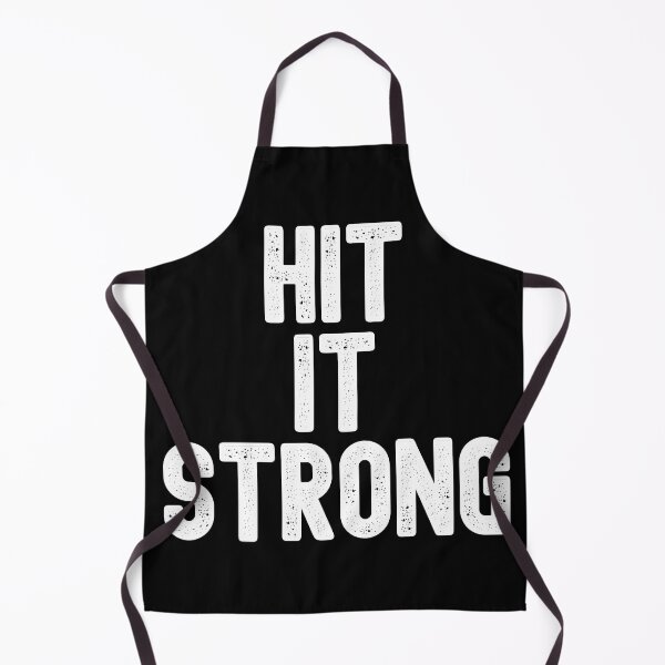 Item preview, Hit It Strong Champion Wrestler Quote White Text on Black Pro Wrestling designed and sold by kayfabebroken.