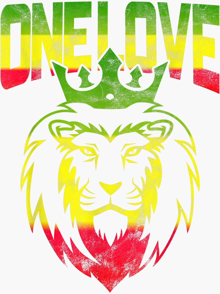 One Love Rasta Lion Jamaican Pride Reggae African T Sticker For