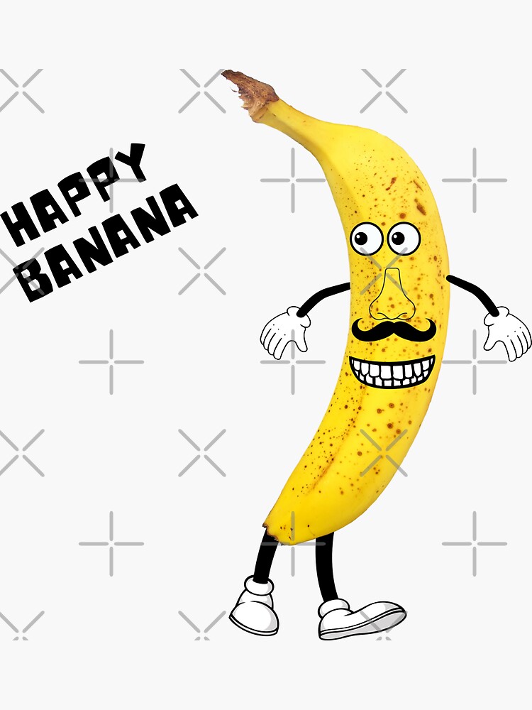 "Banana Emoji Face Wordart" Sticker for Sale by BaristaHero Redbubble