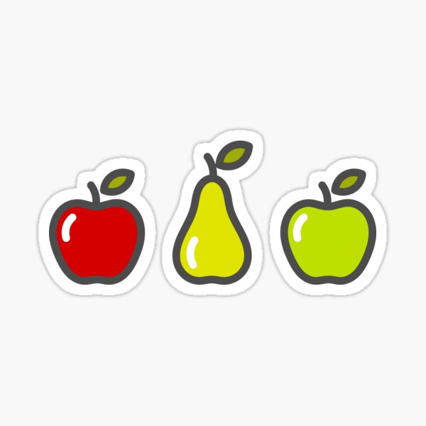 "Apples and pear fruits illustration" Sticker for Sale by