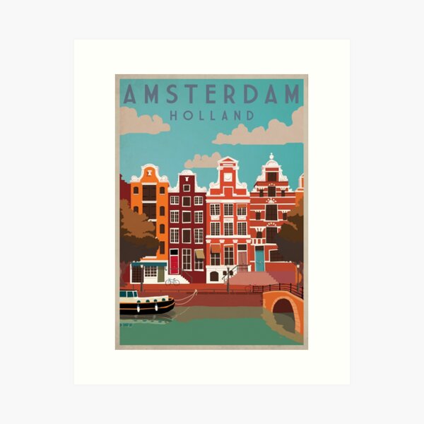 Item preview, Amsterdam, Holland, Travel Poster designed and sold by BokeeLee.
