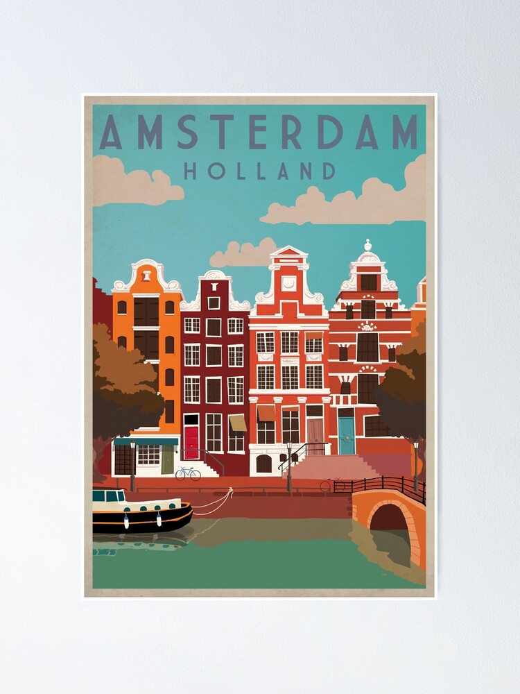 Alternate view of Amsterdam, Holland, Travel Poster Poster