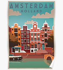 Amsterdam, Holland, Reiseplakat Poster