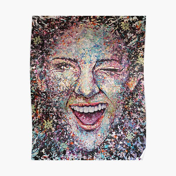 Portrait Abstract Art Acrylic Painting Poster