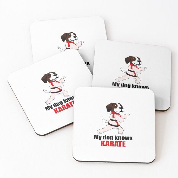 Item preview, "My Dog Knows Karate"- Funny Cartoon Dog Doing Karate designed and sold by Kodexstore.