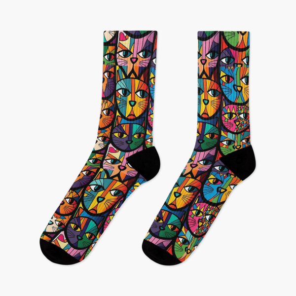 Item preview, Colourful bold cat pattern  designed and sold by Christolamber.