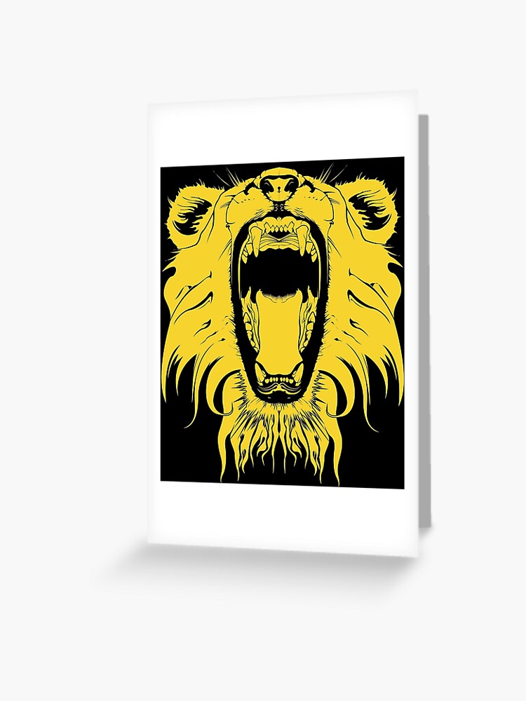 Tarjetas de felicitación «León enojado, rey de la selva, rugiendo camiseta  amante de los animales» de DamnCoolStuff | Redbubble