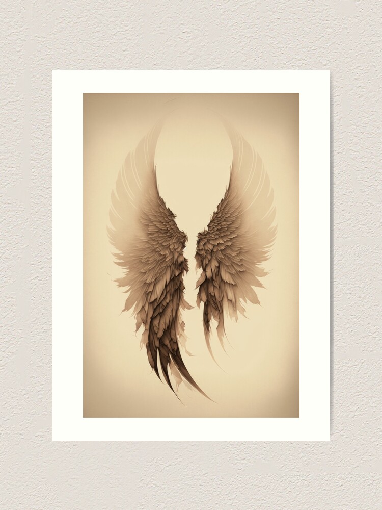 Spiritual art print Angel Wings art print Customizable 11x14 inches Bespoke Angel Wings Print 28x35 cm top