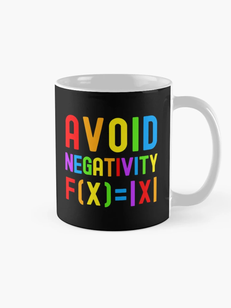 Thumbnail 3 of 6, Coffee Mug, Avoid Negativity - Kids Math, Math Student, Math Professor, Math Teacher, Math Nerd, Mathematics, Statistics, Laboratories designed and sold by jadedscientist.