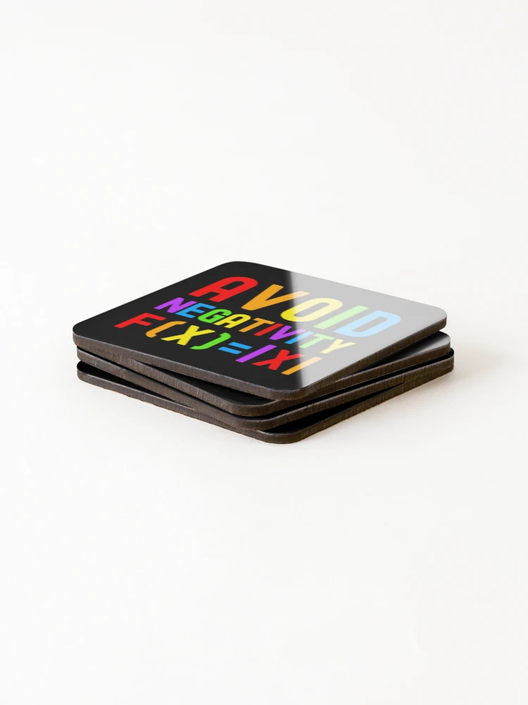Thumbnail 4 of 5, Coasters (Set of 4), Avoid Negativity - Kids Math, Math Student, Math Professor, Math Teacher, Math Nerd, Mathematics, Statistics, Laboratories designed and sold by jadedscientist.