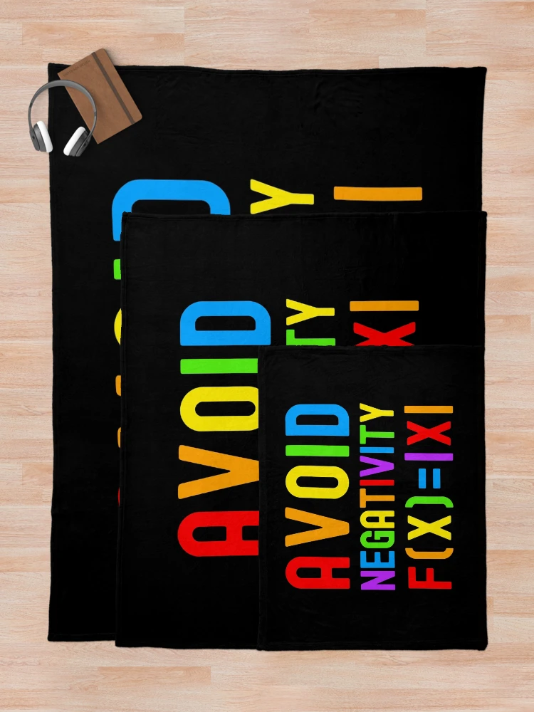Thumbnail 5 of 6, Throw Blanket, Avoid Negativity - Kids Math, Math Student, Math Professor, Math Teacher, Math Nerd, Mathematics, Statistics, Laboratories designed and sold by jadedscientist.