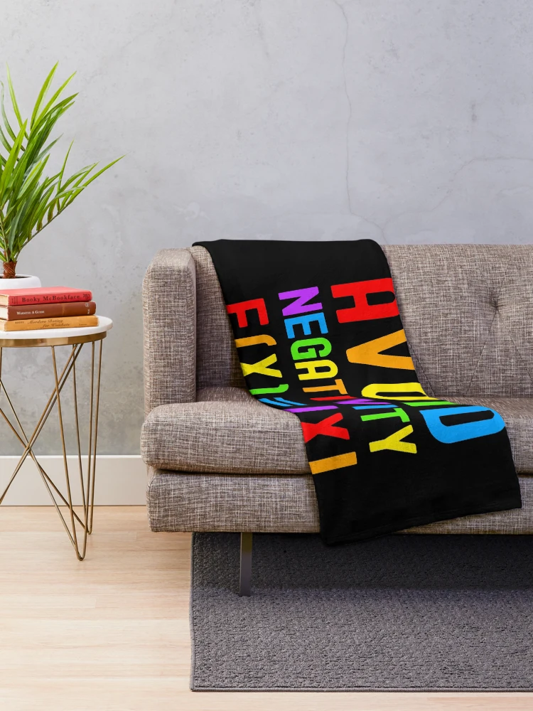 Thumbnail 2 of 6, Throw Blanket, Avoid Negativity - Kids Math, Math Student, Math Professor, Math Teacher, Math Nerd, Mathematics, Statistics, Laboratories designed and sold by jadedscientist.