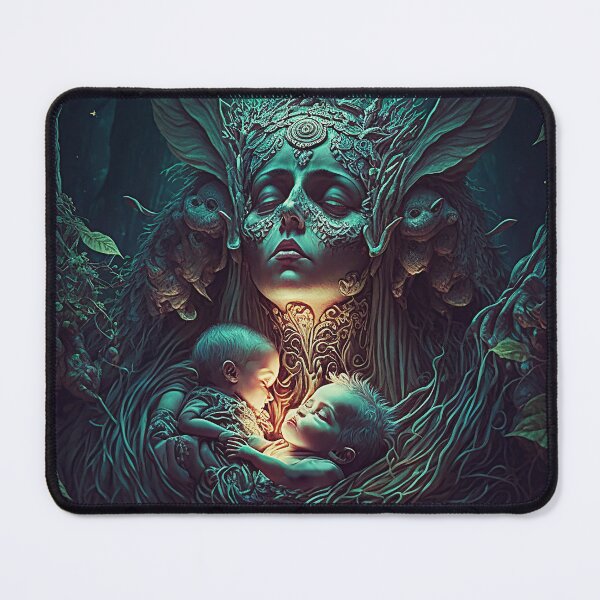 Item preview, Elvish Lullaby - Fantasy Art Print Poster - Middle-earth Elven Mother and Children in an Enchanted Forest designed and sold by FlinkArt.