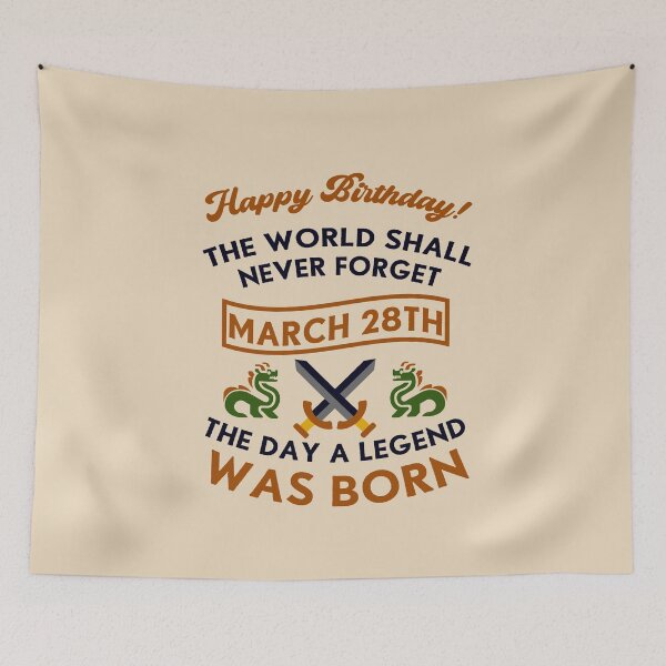 Item preview, March 28th The Day A Legend Was Born Dragons And Swords Design (Dark) designed and sold by Graograman.