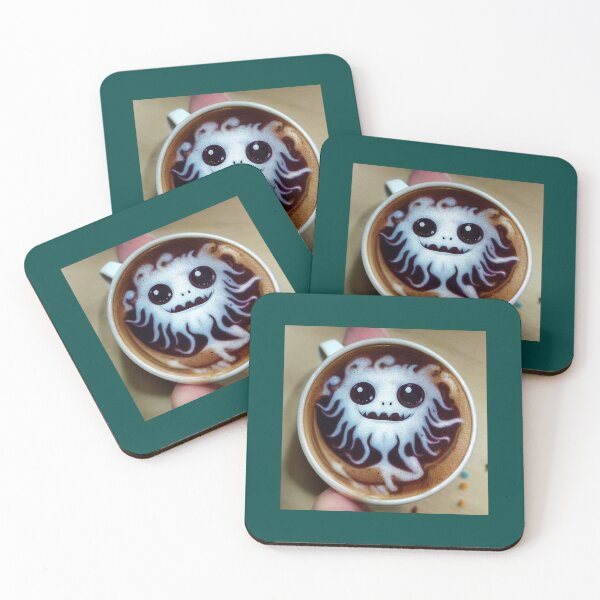 Item preview, ghost monsters trapped in a coffee cup coffee lovers        designed and sold by EdgedCrreative.
