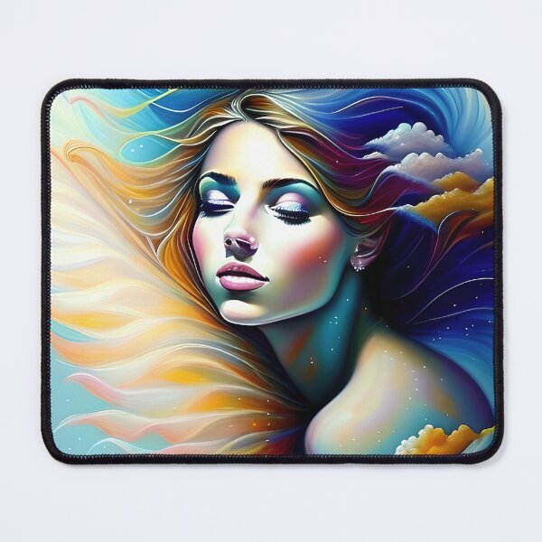 Item preview, Portrait of a woman gold and blue designed and sold by FreeSpirit-Shop.