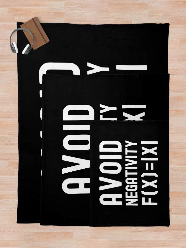 Thumbnail 5 of 6, Throw Blanket, Avoid Negativity - Think Positive, Kids Math, Math Student, Math Professor, Math Teacher, Math Nerd, Mathematics, Statistics, Laboratories designed and sold by jadedscientist.