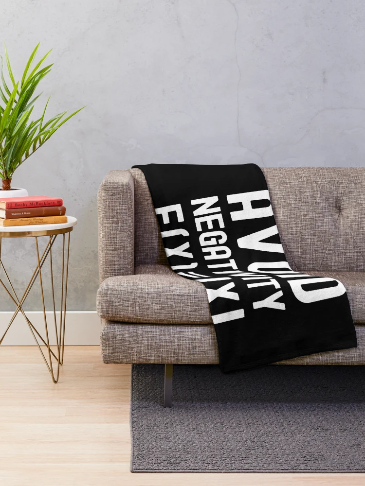 Thumbnail 2 of 6, Throw Blanket, Avoid Negativity - Think Positive, Kids Math, Math Student, Math Professor, Math Teacher, Math Nerd, Mathematics, Statistics, Laboratories designed and sold by jadedscientist.